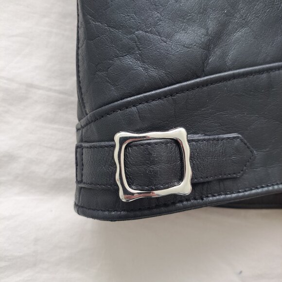 Nudie Jeans Men's Eddy Rider Genuine Leather Jacket Like-New - Black - Size M - Picture 6 of 10